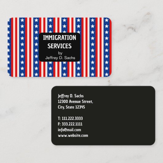 Zuwanderungs- und Naturalisierungs-Dienstleistunge Visitenkarte (Vorne/Hinten)