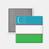 zUZ001 UZBEKI FLAG, Uzbekistan, Asia Fridge Magnet (Vorderseite/Rückseite)