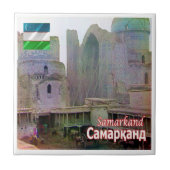 zUZ007 SAMARKAND, Bibi-Khanym Moschee, Fliese (Vorderseite)