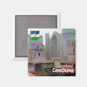 zUZ007 SAMARKAND, Bibi-Khanym Moschee, Kühlschrank Magnet (Vorderseite/Rückseite)