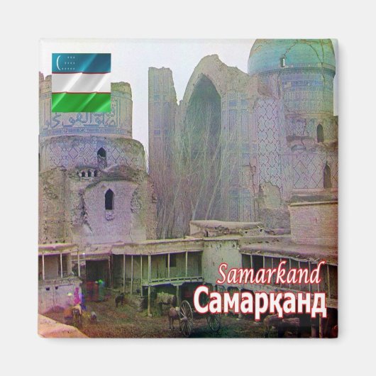 zUZ007 SAMARKAND, Bibi-Khanym Moschee, Kühlschrank Magnet (Vorne)
