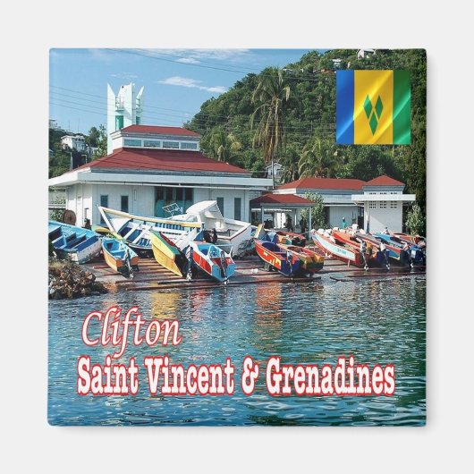 zVC009 CLIFTON, St. Vincent Grenadines, Fridge Magnet (Vorne)