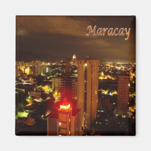 zVE005 MARACAY bei Nacht,Venezuela, Amerika, Kühls Magnet