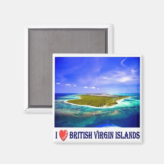 zVG007 BRITISH JUNGFRAU INSELN I Liebe, Kühlschran Magnet (Vorderseite/Rückseite)