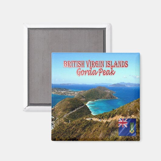 ZVG014 GORDA PEACK, Britische Jungfrau, Kühlschran Magnet (Vorderseite/Rückseite)