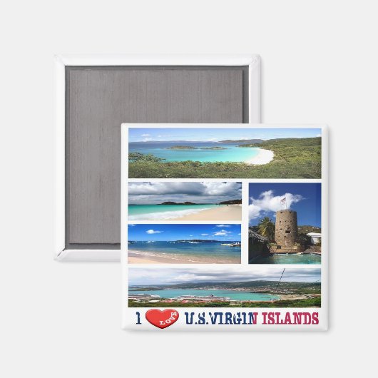 zVI003 JUNGFRAU INSELN I Liebe, Mosaik, Kühlschran Magnet (Vorderseite/Rückseite)