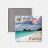 zVI010 ST. JOHN, Trunk Bay, Jungfrau Islands, Kühl Magnet (Vorderseite/Rückseite)