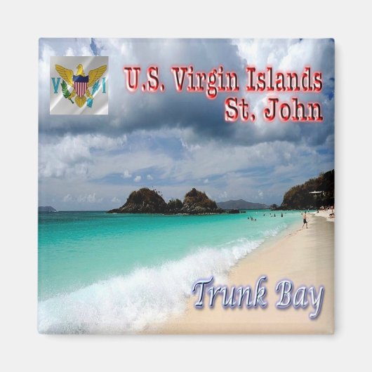 zVI010 ST. JOHN, Trunk Bay, Jungfrau Islands, Kühl Magnet (Vorne)