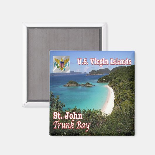 ZVI011 ST. JOHN, Trunk Bay, Viegin Islands, Kühlsc Magnet (Vorderseite/Rückseite)