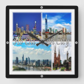 zVN013 HO CHI MINH City SAIGON, Mosaik, Quadratische Wanduhr (Vorderseite)