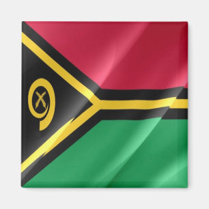 zVU002 VANUATU WAVING FLAG, Ozeanien, Kühlschrank Magnet