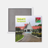 zVU010 VANUATU, Parlament, Ozeanien, Kühlschrank Magnet (Vorderseite/Rückseite)
