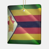 ZW002 ZIMBABWE, Waving Flag, Afrika, Keramikornament (Links)