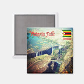 ZW004 VICTORIA FALLS, Simbabwe, Afrika, Kühlschran Magnet (Vorderseite/Rückseite)
