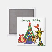 ZW - Happy Holidays Cartoon Magnet (Vorderseite/Rückseite)