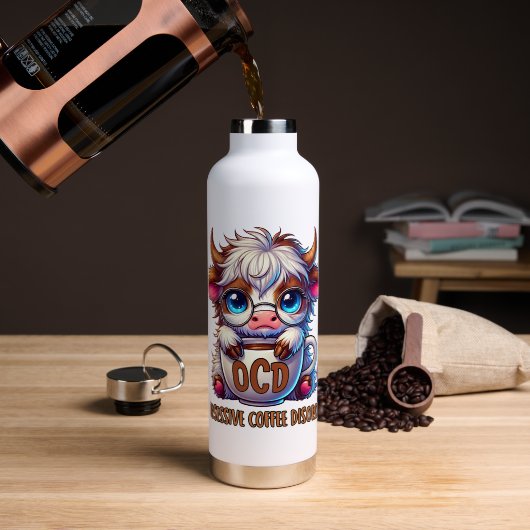 Zwanghafte Kaffeestörung Trinkflasche (Kaffee (gedreht))