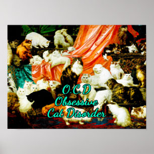 Zwanghafte Katzenstörung Gemälde von Carl Kahle Poster