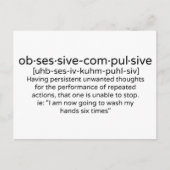 Zwanghafte Personalisierung Postkarte (Vorderseite)