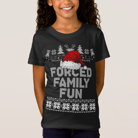 Zwangs Familie Weihnachten Spaß Sarcastic Funny Sa T-Shirt (Vorderseite)