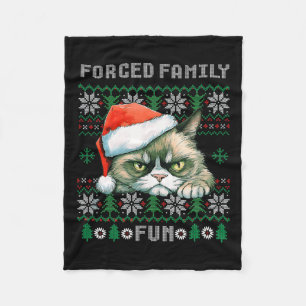 Zwangs Familien Weihnachten Spaß Funny Cat Lover M Fleecedecke
