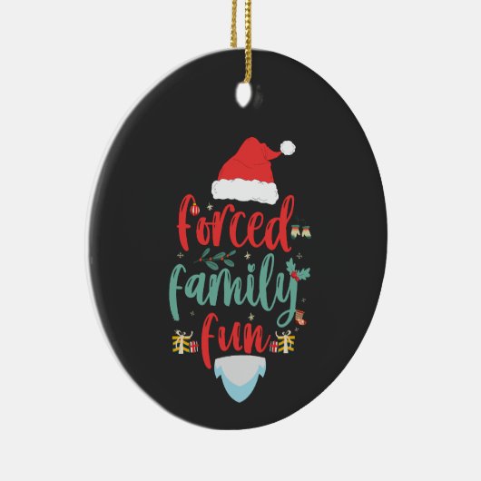 Zwangs Familienspass Funny Christmas Matching Gesc Keramik Ornament (Rechts)