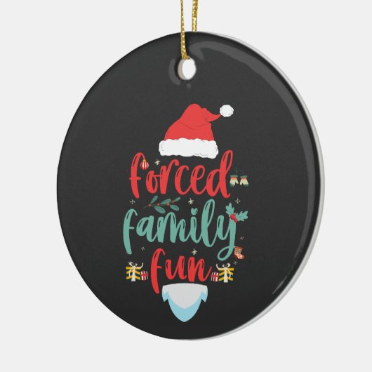 Zwangs Familienspass Funny Christmas Matching Gesc Keramik Ornament (Links)