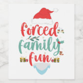 Zwangs Familienspass Funny Christmas Matching Gesc Weinetikett (Einzelnes Label)