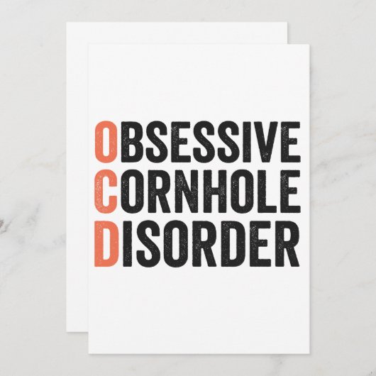 Zwangsläufige Cornhole-Störung Funny Cornhole Gift Einladung (Vorne/Hinten)