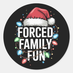 Zwangspass für Familien Sarcastic Weihnachten Funn Runder Aufkleber