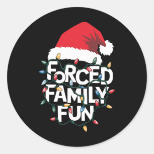 Zwangspass für Familien Sarcastic Weihnachten Weih Runder Aufkleber