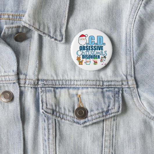 Zwangsstörung an Weihnachten (blau) Button (Beispiel)