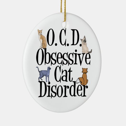 Zwangsstörung bei Katzen Weihnachten Keramik Ornament (Rechts)