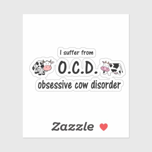 Zwangsstörung bei Kühen Aufkleber (Blatt)