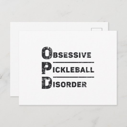Zwangsstörung Pickleball-Geschenk Postkarte (Vorne/Hinten)