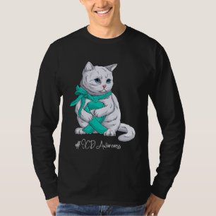 Zwangsstörungs-Bewusstseinsmonat Türkises Band Kat T-Shirt