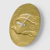 Zwanzig Dollar-Goldstück-Doppelt-Eagle-Geld 1907 Große Wanduhr (Winkel)