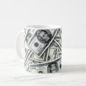 Zwanzig-Dollar-Schein-Geldmuster Kaffeetasse (Vorderseite Links)