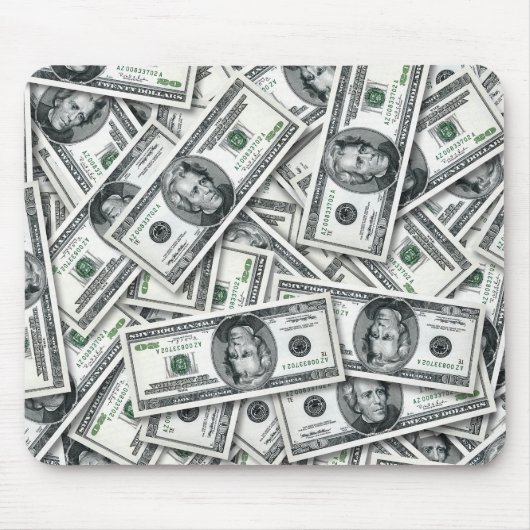 Zwanzig-Dollar-Schein-Geldmuster Mousepad (Vorne)