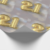 Zwanzig ein 21 Goldballone Geschenkpapier (Ecke)