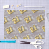 Zwanzig ein 21 Goldballone Seidenpapier (Handwerk)