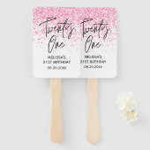 Zwanzig glänzende, heiß rosa Glitzer zum Geburtsta Fächer (Vorne und Hinten)