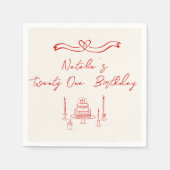 Zwanzig Hand geschrieben Gezeichnet Cake Bow Gebur Serviette (Vorderseite)