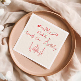 Zwanzig Hand geschrieben Gezeichnet Cake Bow Gebur Serviette