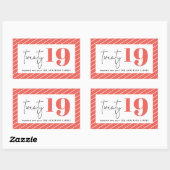 Zwanzig kühne Grafik im neuen Jahr Rechteckiger Aufkleber (Blatt)