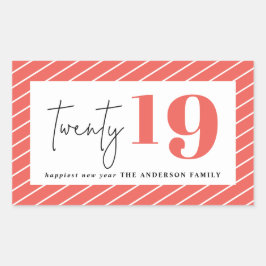 Zwanzig kühne Grafik im neuen Jahr Rechteckiger Aufkleber