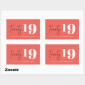 Zwanzig kühne Grafik im neuen Jahr Rechteckiger Aufkleber (Blatt)