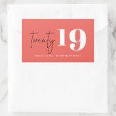 Zwanzig kühne Grafik im neuen Jahr Rechteckiger Aufkleber (Tasche)