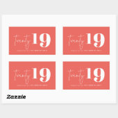 Zwanzig kühne Grafik im neuen Jahr Rechteckiger Aufkleber (Blatt)