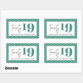 Zwanzig kühne Grafik im neuen Jahr Rechteckiger Aufkleber (Blatt)