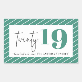 Zwanzig kühne Grafik im neuen Jahr Rechteckiger Aufkleber